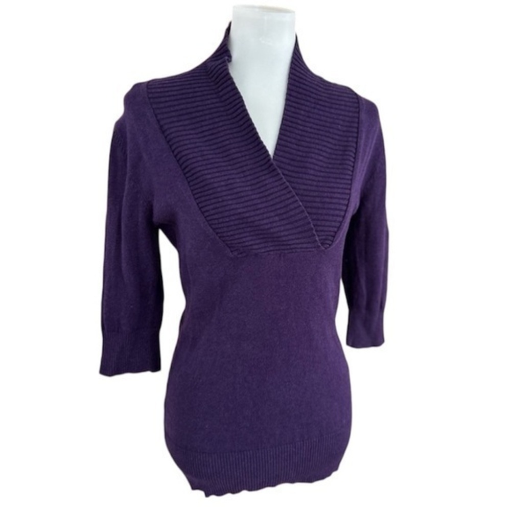 IZ Byer California purple wrap front sweater